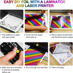 5mx19.3cm 8 Rolls Toner Reactive Foil Paper Hot Stamping Wrapping Paper for Card Making Sparkling Craftwork Scrapbooking Paper Crafts Handmade Foil by Laser Printer and Laminator Album Decoration
