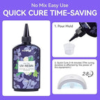 UV Resin 250g, DUDONGA Low Viscosity Crystal Clear Ultraviolet Thin Epoxy Resin, Quick-Curing & Low Shrinkage UV Glue Kit for Crafts, Jewelry Making, Casting