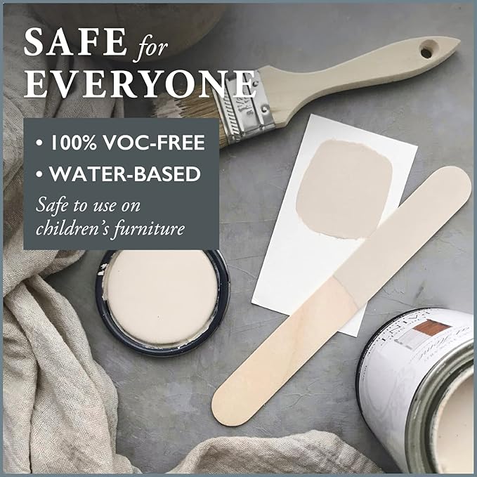 AMY HOWARD AT HOME Chalk-Based One Step Paint for Furniture, Cabinetry, Decor, Finish, and More | No Stripping, Sanding, or Priming | Ultra-Light Base | 16 Ounce | Linen