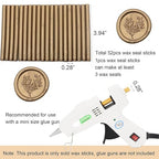 52pcs Antique Gold Wax Sealing Sticks, Andotopee Glue Gun Adhesive Seal Sticks for Stamp Seals, Premium Sealing Wax for Envelope Seals Wedding Invitation Craft Adhesive, Great Gift Ideas (Mini Size)