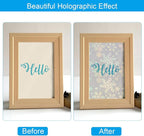 PATIKIL 11.7x8.3" Holographic Sticker Paper, 20Sheets A4 Polypropylene Self-adhesive Transparent Waterproof Laminate Overlay Film for Photo Cards Scrapbook Decorations, Snowflake