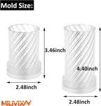 MILIVIXAY 2PCS Spiral Shape Candle Molds - Pillar Candle Molds for Candle Making -Including 60 Ft Wicks,50pcs Wick Stickers, 1pc Wick Leader Wire and 2pc Wick Holders.