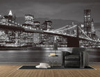 Brooklyn Bridge and New York City Wall Murals Large Photo Wallpaper Murals for Wall Living Room Bedroom Dining Room（Not Peel and Stick）