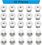 30 Pieces Pin Backs Locking, Metal Pin Backings Pin Keepers Clasp for Brooches, Silver