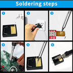 Soldering iron kit, 110V, 80W, fast heating within 10 seconds LCD digital adjustable temperature soldering iron gun, thermostatic soldering iron kit for electronic equipment