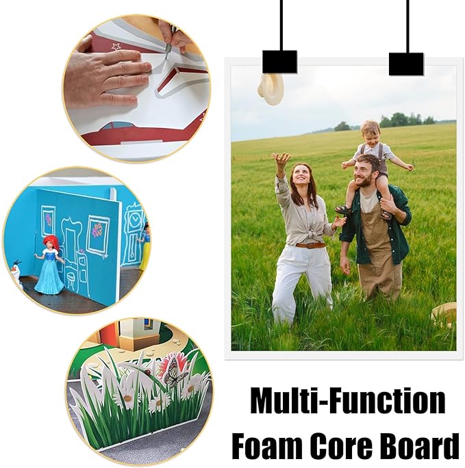 30 Pack White Foam Board 12" x 16.5", 3/16" Foam Core Baking Board for Projects, A3 Polystyrene Mat Board Poster Foam Board Sheets for Art Crafts, Presentation, Wedding, School Projects