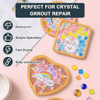 Professional Mosaic Grout for Crafts White - Quick-Dry Crystal Tile Grout with Contrast Color Technology, DIY Art Supplies for Mosaic Glass Decor, Handmade Gifts & Home Improvement Projects