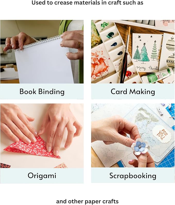 CrafTreat Large Teflon Bone Folder Tool for Paper Crafting and Scrapbooking - 2 Pcs - Creaser and Scorer for Card Making, Origami - Book Binding Tool - Smooth, Non Stick, Ergonomic Tools (Large 2 pcs)