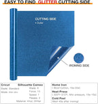 HTVRONT Blue Glitter HTV Heat Transfer Vinyl Rolls - 10" x 8ft Glitter HTV Vinyl for Shirts, Easy to Cut & Weed for Heat Vinyl Design