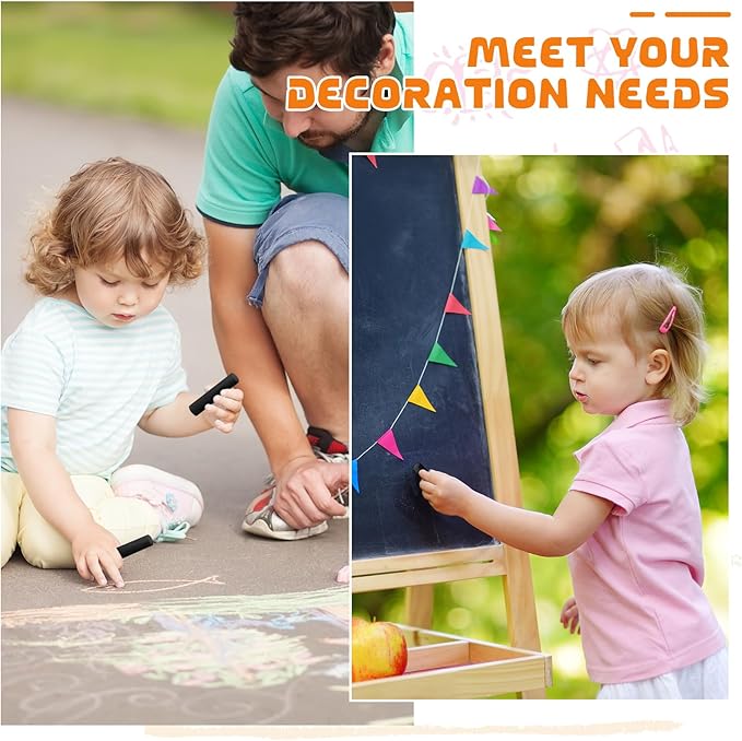 25 Pcs Sidewalk Chalks for Kids Non Toxic Jumbo Chalk for Party Gift Outdoor Art Classroom Play Painting (Black)