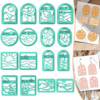 ACRNIGHEET Boho Clay Cutters - 16 Shapes Sun and Moon, Landscape Polymer Clay Cutters for Jewelry, Earring Making Kit With Storage Box