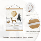 Artmag Magnetic Poster Hanger Frame, 40x27 40x30 40x60 Light Wood Wooden Magnet Canvas Artwork Print Poster Hangers Frames Hanging Kit (Teak Wood, 40")