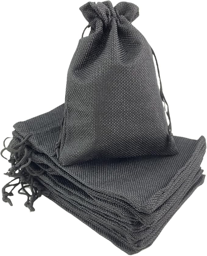 Palmhomee Pack of 25 Burlap Gift Bags with Drawstring Linen Jewelry Pouches Wedding Hessian Jute Bags for Birthday Jewelry and Treat Pouches Party Wedding Favors Gift Art and DIY Craft (7x9 Inch,