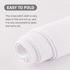 Cross Stitch Aida Fabric 18 Count, 59 by 39 Inch Large Size, Classic Reserve Cross Stitch Aida Cloth for Home DIY Embroidery Decoration