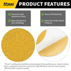 6-Inch 400-Grit Gold PSA Sanding Discs, 50 Pack – Pro-Grade Self-Adhesive Stickyback Sandpaper with Quick-Release Tabs for DA Sander, Superfine Automotive/Wood/Metal Sanding