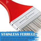 Falling in Art Flat Paddle Paint Brush with Long Handle, Large Scale Brush for Oil and Acrylic Paints, 2 Inch