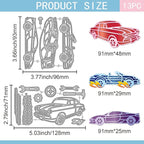 GLOBLELAND Sports Cars Cutting Dies for Card Making Repair Tools Die Cuts Tire Tracks Metal Border Die Cut Dies Stencils for DIY Scrapbooking Embossing Photo Album Craft Decor
