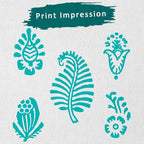 Wooden Stamp Block, Printing Stamp Design Set - Block for Printing Saree Border, Dresses, Craft Card Making, Scrapbook, Clay Pottery | Set of 5 | Hashcart®