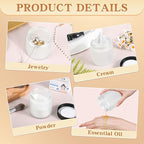 Glass Jars with Lids,Eco-Friendly Cosmetic Containers with Airtight Black Lids & Liners, Multi-Color Options for Cream, Lotion, Body Butter, DIY Skincare Travel Jars (Clear Frosted, 4oz)