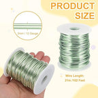 uxcell 12 Gauge / 2mm Anodized Aluminum Wire for Jewelry Craft Making, 102 Feet Bendable Flexible Wire for DIY Home Decor Gardening Sculpture, Grass Green