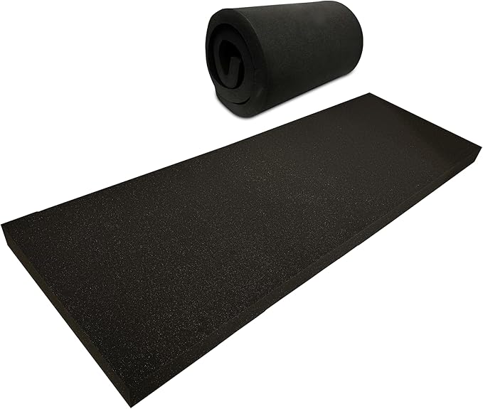 QOMFY 6" Height x 18" Width x 42" Length Charcoal Upholstery Foam Sheet | Made in USA | Multi-Purpose Foam for Upholstery, DIY, Packaging & Acoustic Projects