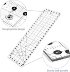 Headley Tools Sewing Ruler,Quilting Ruler (6.5"x 24"), Sewing and Quilting Ruler with 30°/45°/60° Angle Indicator, Acrylic Fabric Ruler for Sewing and Quilting,Clear/Black