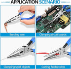 Needle Nose Pliers and Wire Cutters Set, 5" High Carbon Steel Pliers Set, Ultra-Sharp Crafts Diagonal Cutters, Long Nose Pliers for Jewelry Making, Electronics Repair, Object Grasping