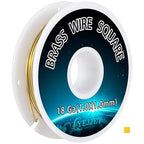 Square Brass Wire 18 Gauge 1.0x1.0mm (30 Feet) - Jewelry Crafting Wire for Metalworking, DIY Projects, Clockmaking