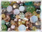 1.8 oz (50g) Gentle Mix of Faceted Fire Polished Czech Glass Beads (Round, Rondelle etc) 4-10mm, Light Pink Teal Yellow Opal