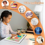 A4 LED Light Box for Tracing, elice Artist Drawing Lightbox Light Table Light Pad Light Copy Board, Up to 8000 Lux Super Bright Lightpad for Cricut Weeding Vinyl, Diamond Painting, Sketching (White)