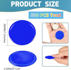 Coopay 600 Pieces Plastic Poker Chips Learning Counters Disks Bingo Chip Counting Discs Markers for Math Practice and Poker Card Game Tokens, Teaching Rewards, 38 mm/ 1.5 Inches (Blue)