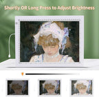 A4 LED Light Box for Tracing, elice Artist Drawing Lightbox Light Table Light Pad Light Copy Board, Up to 8000 Lux Super Bright Lightpad for Cricut Weeding Vinyl, Diamond Painting, Sketching (White)