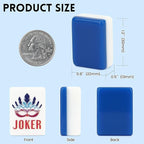 American Mahjong Tile Set,166 Tiles White Blue Acrylic Carving Tiles,Mahjong Game Set with Portable Travel case(Racks Not Included)