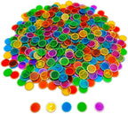 Magnetic Bingo Wand, 5-Pack & 500 Metal Chips, 5 Colors - Large Group Game, Family Night, Sensory Activity, Educational Science Tool