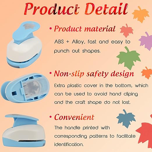 Maple Leaf Punch Cutter 1inch, Paper Punches, Craft Lever Punch Handmade, Leaves Shape for Paper Crafting, Scrapbooking, Cards Decoration, DIY Arts. (Maple Leaf)