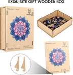 Wooden Puzzles for Adults, Mandela Lotus Adult Puzzles 192 Pieces, Wooden Jigsaw Puzzles Unique Shape, Best Gifts for Adults Family Game, 11.1x11.2 inch