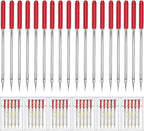 HONEYSEW 30 Pieces Sewing Machine Needles HAX1 130/705H Universal Regular Point Flat Shank Sewing Needle Compatible with Singer, Brother,Janome,Pfaff and Other Brand (Red Size 16-30PCS)