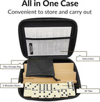 Dominos Set for Adults with 4 Wooden Racks, Double 6 Dominoes Game Set with 28 Colored Domino Tiles Double Six Dominos Set with Travel Case - Classic Board Games