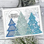 Mvchifay Cutting Dies for Card Making Metal Die-Cuts Scrapbooking Tool Hollow Frame DIY Craft Punch Template Embossing for Paper Album Decor (3 Christmas Tree-14.3x9.1cm)