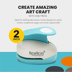 BearBoss 2 Inch Circle Punch, Hole Punch Shapes, Paper Punch Set for Scrapbooking Festival Paper Greeting Card DIY Albums Photos (Classic White)