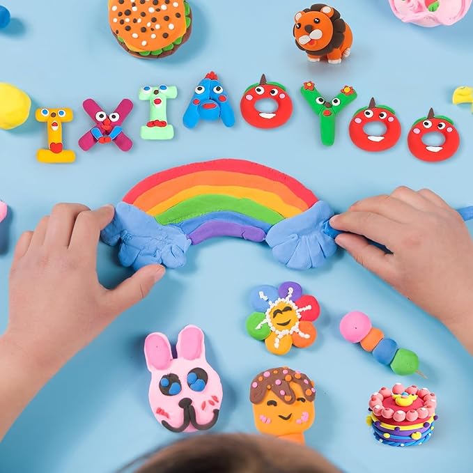 Air Dry Clay for Kids, 78 Colors Modeling Magic Clay, Safe & Non-Toxic, DIY Model School Arts & Crafts Kit with Tools, Home Party Favors, Birthday & Christmas Toys Gift for Boys & Girls