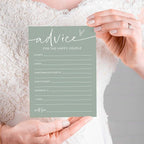 Bridal Shower Games Cards, Advice for The Happy Couple, Bridal Shower Games 25 Guests, Engagement Party Wedding Games for Guests, Minimalist Green Wedding Party Supplies - C10, Blue