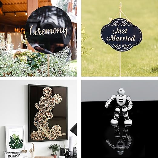 Egofine 8" x 10" Black Plexiglass Sheets 20 Pack 0.04 Inch Cast Acrylic Sheet Thick for DIY Craft Projects, Painting, Photography, Sign, Display Stand, Home Decor, Easy to Cut