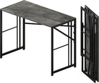 Folding Desk 40 inch Writing Gaming Computer Camping Desk, No Assembly Required Home Office Table, Grey