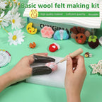 IMZAY Needle Felting Tools, Wool Felting Supplies, Needle Felting Kit with 60 Pcs Needles, Foam Mat, Wooden Handle, Scissors, Perfect for DIY Felting Wool Projects