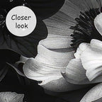 AFZEVEB-Black Peony Floral Wallpaper Vintage Large Flower Wall murals for Bedroom 136"x96"(Not Peel and Stick)
