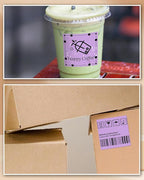 iEager Purple Square Thermal Label Stickers, 3" x 3" Self-Adhesive Square Direct Thermal Labels with Perforation Line, 500 Sheets/Roll