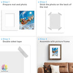 Mat Board Center, 8x10 White Mats for 5x7 Pictures - Acid Free, 4-ply Thickness, White Core, Bevel Cut - for Artworks, Photos, Framing - Pack of 12