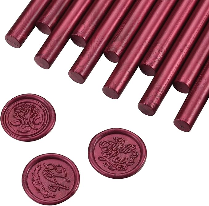 Yoption 15 Pieces Fuchsia Glue Gun Sealing Wax Sticks for Wax Seal Stamp, Great for Wedding Invitations, Envelopes, Cards, Christmas Gift Ideas, Wine Packages (Fuchsia)