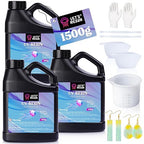 LET'S RESIN UV Resin, 1500g Odorless, Low Shrinkage, Clear Ultraviolet Epoxy Resin with Silicone Measuring Cups, for Jewelry, Molds, Craft Decoration